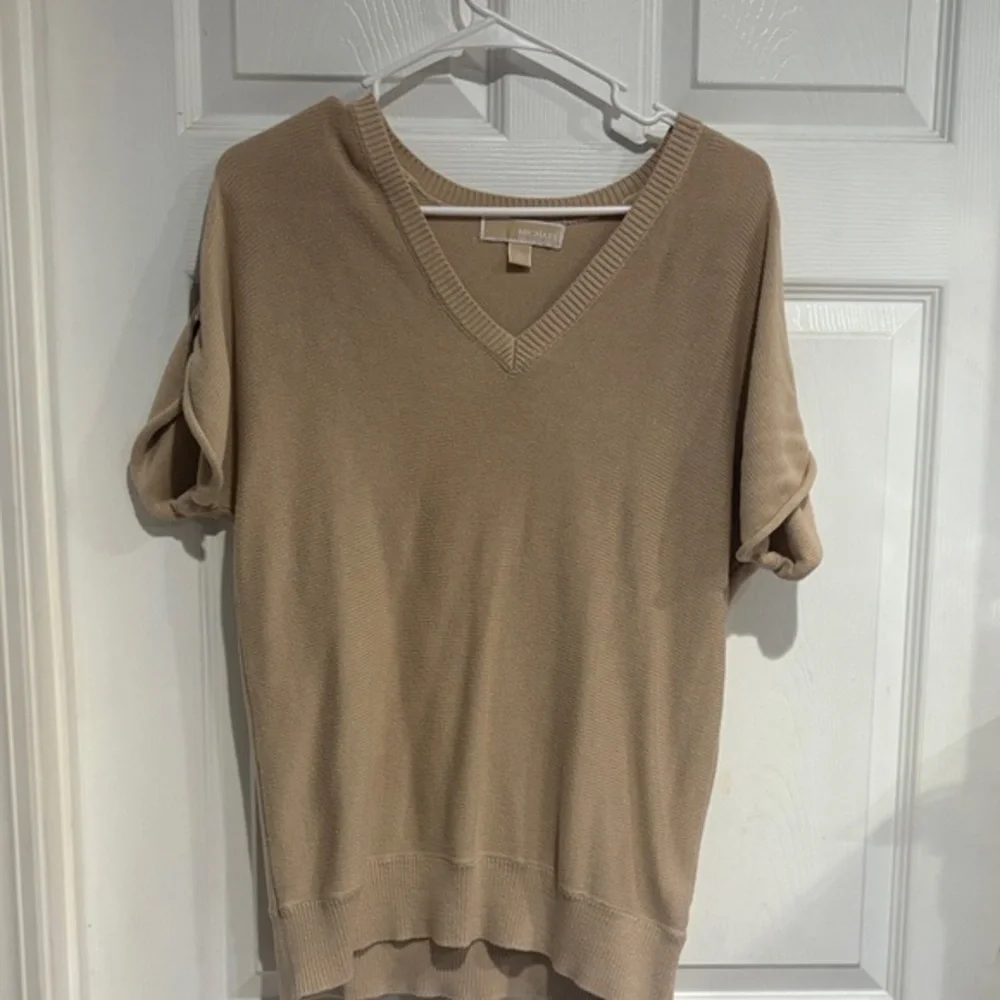 Michael Kors Tan V-Neck Blouse